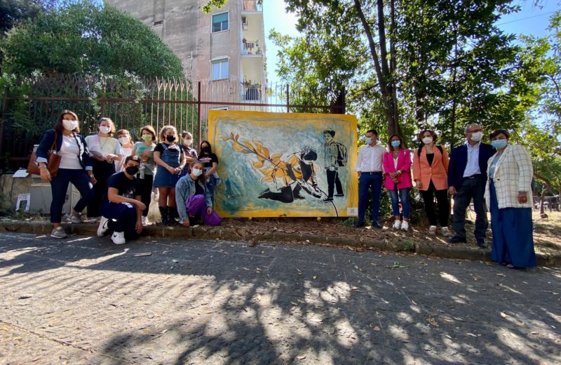 Il murale inaugurato a Portici