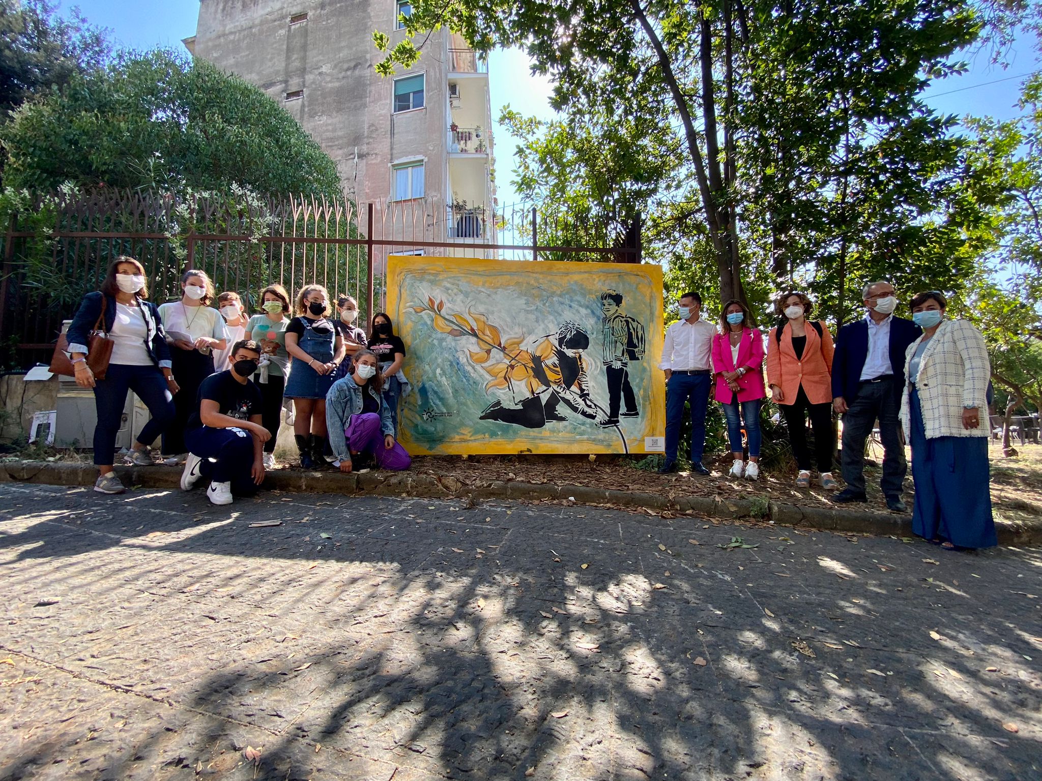 Il murale inaugurato a Portici