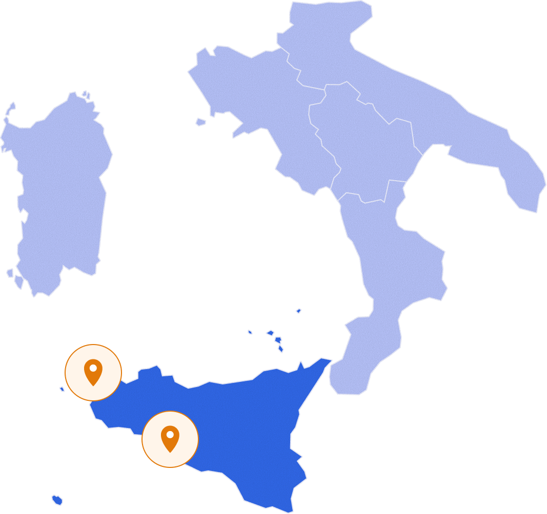 Mappa province Agrigento e Trapani